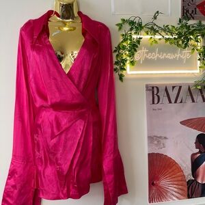 Rat & Boa Satin Dress (FUSCHIA)